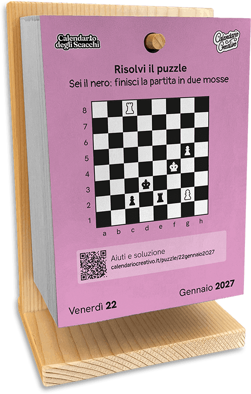 Calendario degli Scacchi montato sulla base
