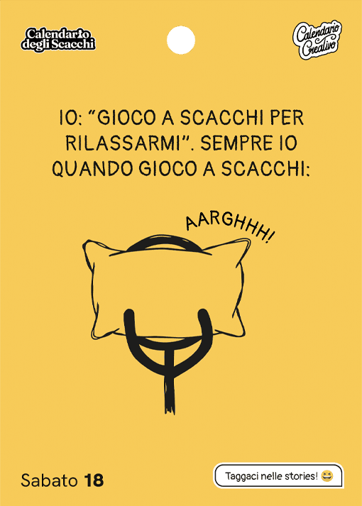 Pagina del Calendario degli Scacchi: l'ironia