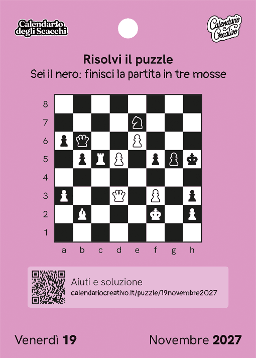 Pagina del Calendario degli Scacchi: il puzzle
